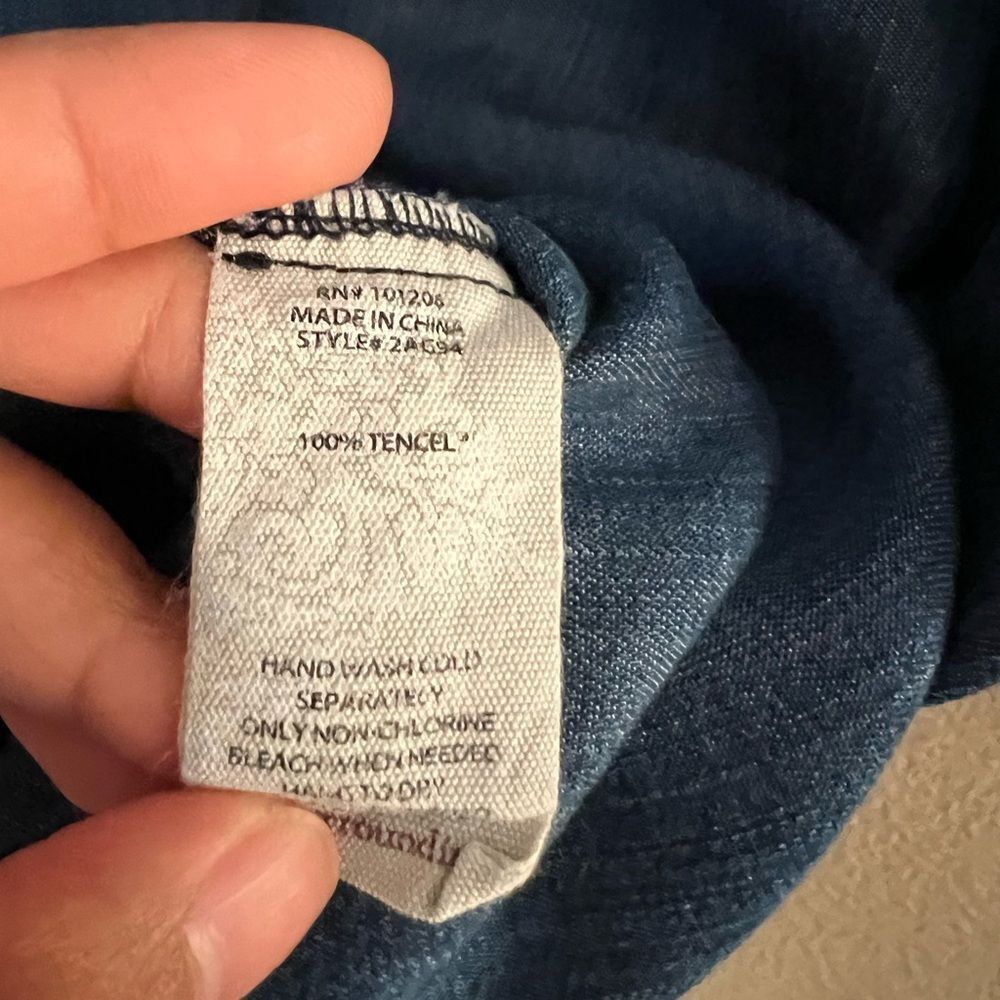 Soft Surroundings Chambray Split Sleeve Tunic Top - image 9